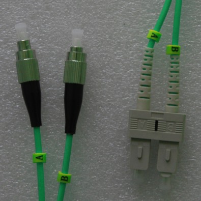 SC to FC Armored Patch Cord OM4 50/125 Multimode Duplex 10M