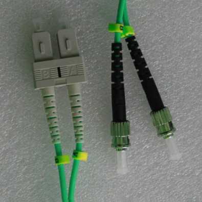 SC to ST Armored Patch Cord OM3 50/125 Multimode Duplex 2M