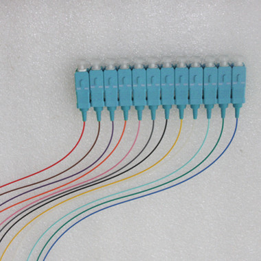 12 Fiber SC Color Coded Pigtails Singlemode 0.9mm 1M