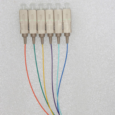 6 Fiber SC Color Coded Pigtails 50/125 Multimode 0.9mm 3M