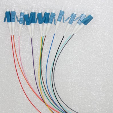 12 Fiber LC Color Coded Pigtails Singlemode 0.9mm 3M