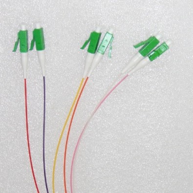6 Fiber LC/APC Color Coded Pigtails Singlemode 0.9mm 3M