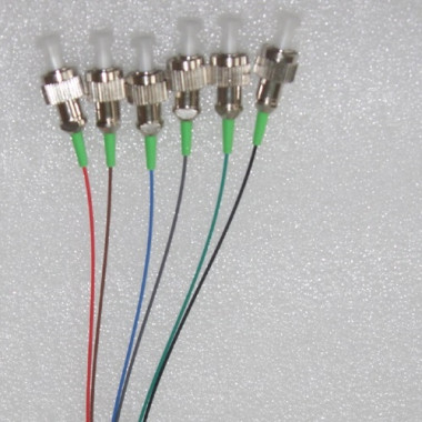 6 Fiber FC/APC Color Coded Pigtails Singlemode 0.9mm 2M