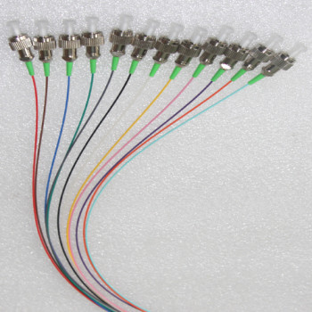 12 Fiber FC/APC Color Coded Pigtails Singlemode 0.9mm 2M