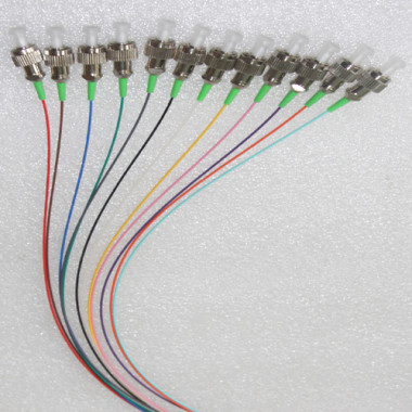 12 Fiber FC/APC Color Coded Pigtails Singlemode 0.9mm 2M