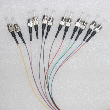 12 Fiber ST Color Coded Pigtails Singlemode 0.9mm 2M