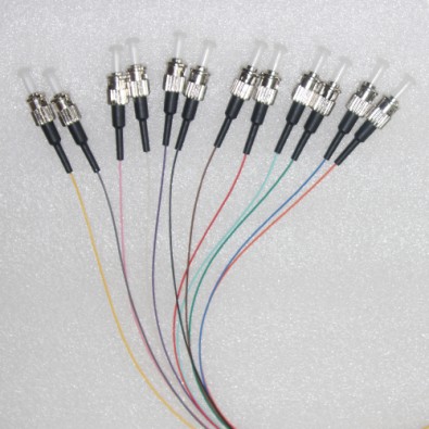 12 Fiber ST Color Coded Pigtails OM4 50/125 Multimode 0.9mm 1M
