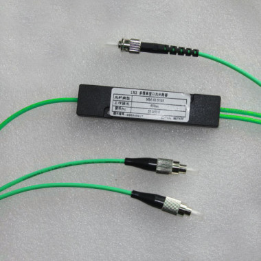 1x2 ST to FC Splitter OM3 50/125 Multimode 2.0mm 850nm 50/50 1x2 ST to FC Splitter OM3 50/125 Multimode 2.0mm 850nm 50/50