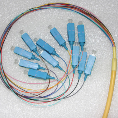 12 Fiber SC Bunch Breakout Pigtails Singlemode 0.9mm 3 Meters