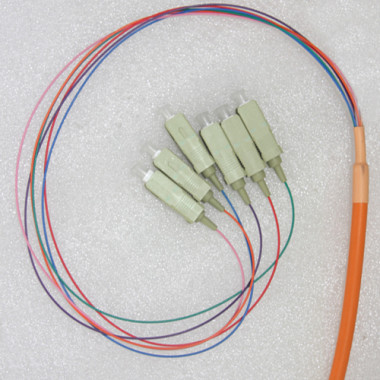 6 Fiber SC Bunch Breakout Pigtails 50/125 Multimode 0.9mm 3 Meters 6 Fiber SC Bunch Breakout Pigtails 50/125 Multimode 0.9mm 3 Meters