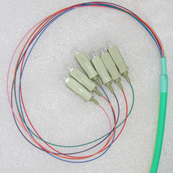 6 Fiber SC Bunch Breakout Pigtails OM3 50/125 Multimode 0.9mm 3 Meters