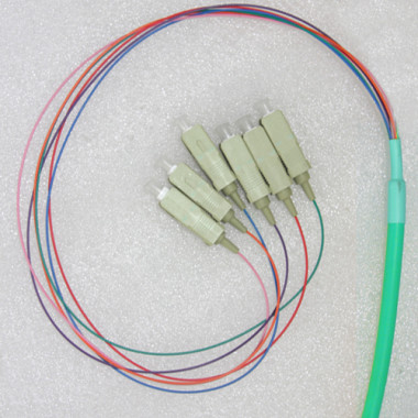 6 Fiber SC Bunch Breakout Pigtails OM4 50/125 Multimode 0.9mm 3 Meters 6 Fiber SC Bunch Breakout Pigtails OM4 50/125 Multimode 0.9mm 3 Meters