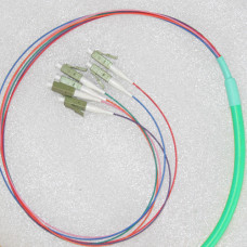 6 Fiber LC Bunch Breakout Pigtails OM3 50/125 Multimode 0.9mm 3 Meters
