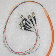 6 Fiber ST Bunch Breakout Pigtails 62.5/125 Multimode 0.9mm 3 Meters 6 Fiber ST Bunch Breakout Pigtails 62.5/125 Multimode 0.9mm 3 Meters