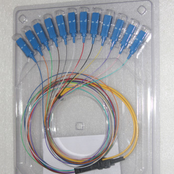 12 Fiber SC Ribbon Fanout Pigtails Singlemode 0.9mm 2.5 Meters