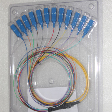 12 Fiber SC Ribbon Fanout Pigtails Singlemode 0.9mm 2.5 Meters 12 Fiber SC Ribbon Fanout Pigtails Singlemode 0.9mm 2.5 Meters