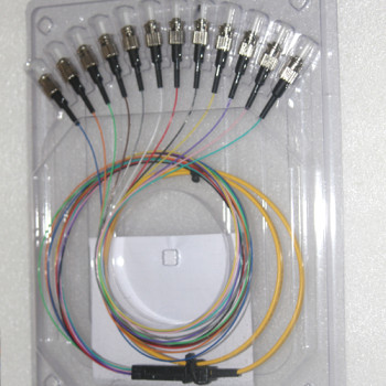 12 Fiber ST Ribbon Fanout Pigtails Singlemode 0.9mm 2.5 Meters